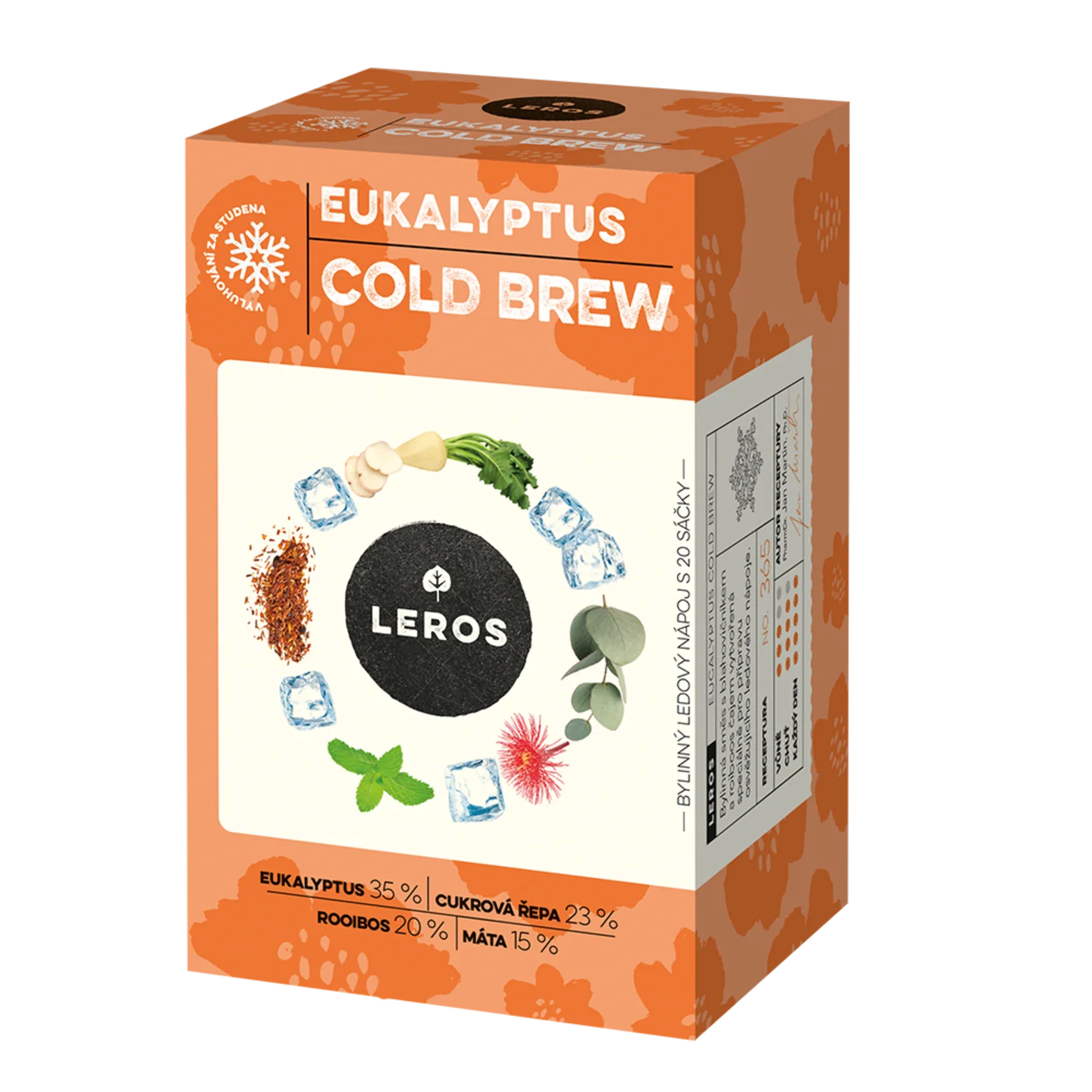 LEROS Mistura de ervas Eucalipto Cold Brew - saquetas de infusão (20 x 1,8 g) - para preparar chá gelado