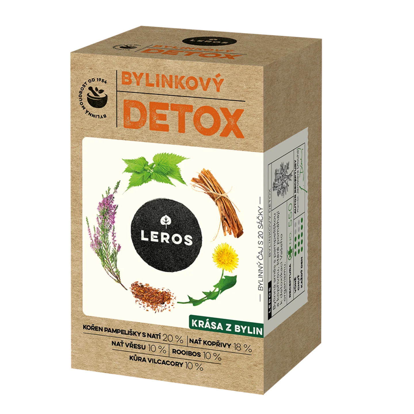 LEROS Chá de ervas Detox de ervas - saquetas de infusão (20 x 1,5 g) - para a limpeza do organismo