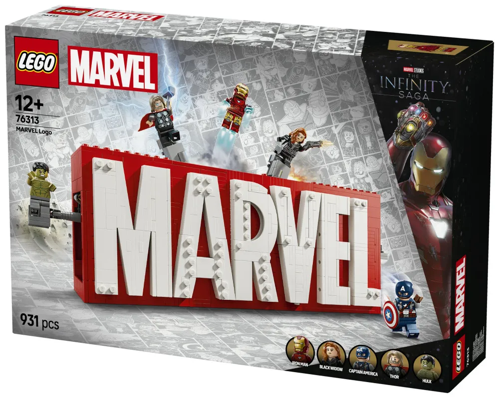 Marvel 76313 Logotipo MARVEL e minifiguras