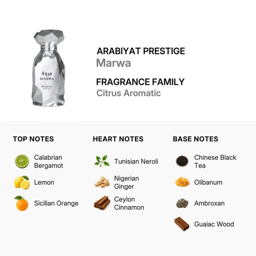 Marwa água de perfume para homem 100 ml