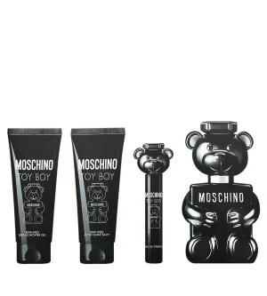 Moschino Toy Boy conjunto de presente 100 ml + bálsamo pós-barba 100 ml + gel de duche 100 ml + água de perfume para homem