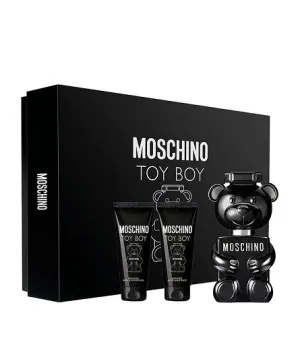 Conjunto presente Moschino Toy Boy para homens água perfumada 50 ml + gel de banho 50 ml + bálsamo pós-barba 50 ml