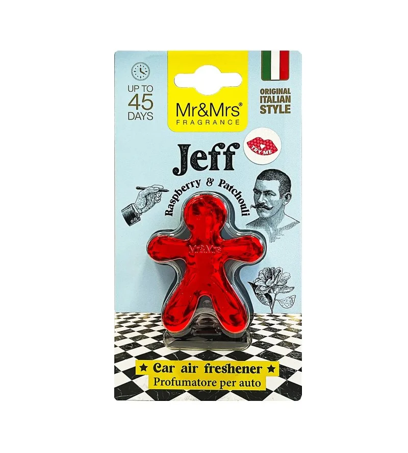 Jeff Chrome Framboesa & Patchouli ambientador para carro vermelho