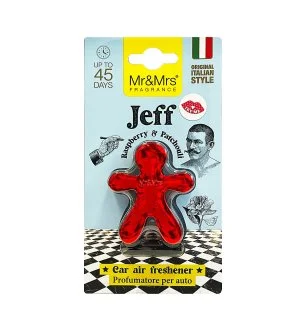 Mr&Mrs Fragrance Jeff Chrome Framboesa & Patchouli ambientador para carro vermelho