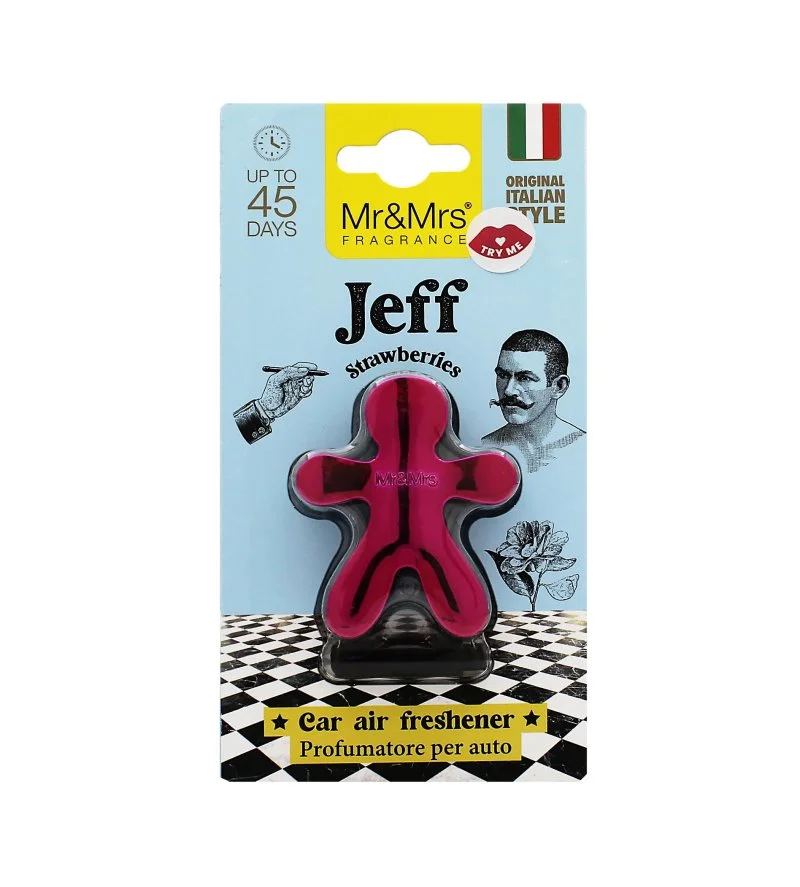 Jeff Chrome Morangos ambientador para carro fúcsia