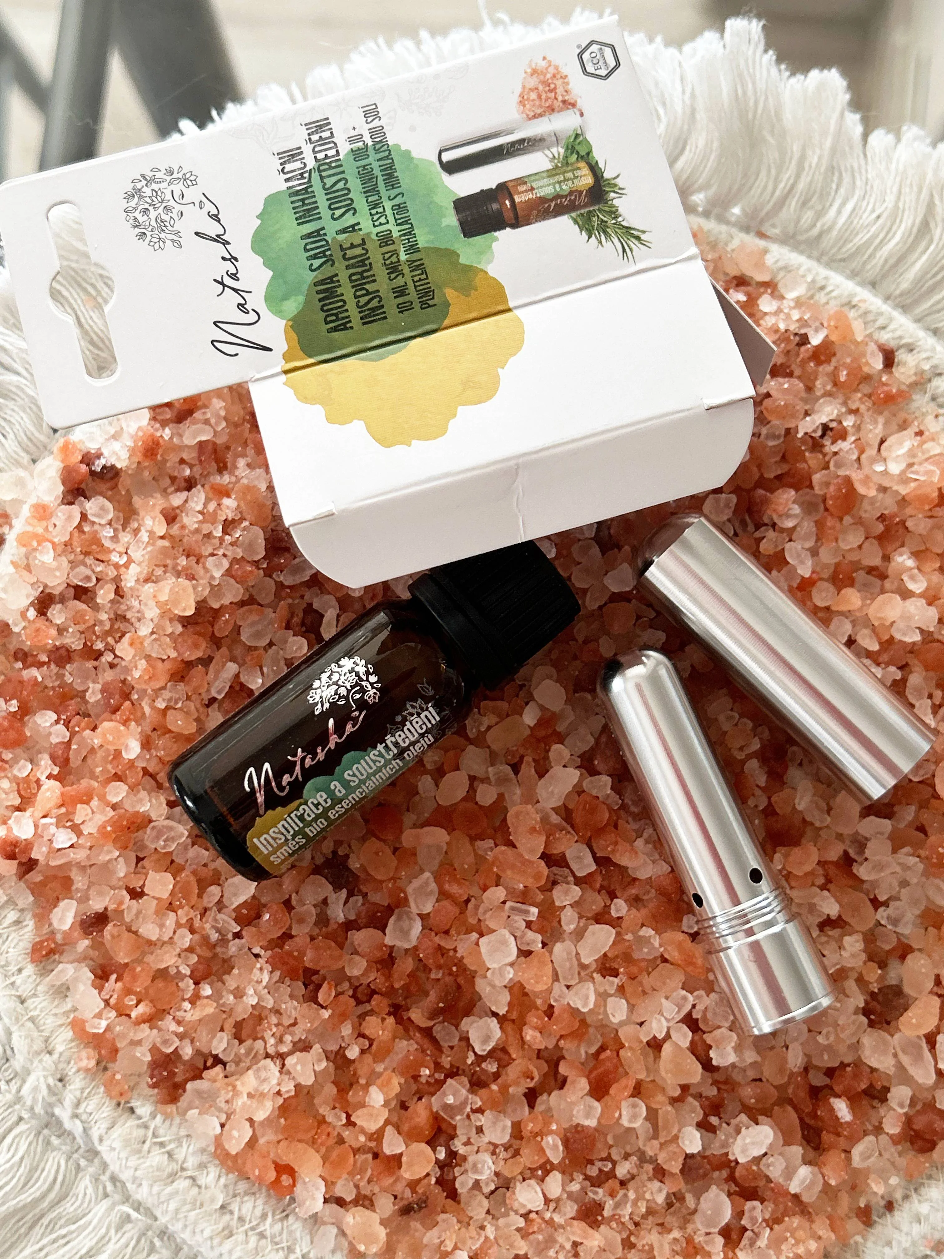 Natasha Kit de aromaterapia com inalador - Inspiração e concentração - alecrim e limão estimulantes