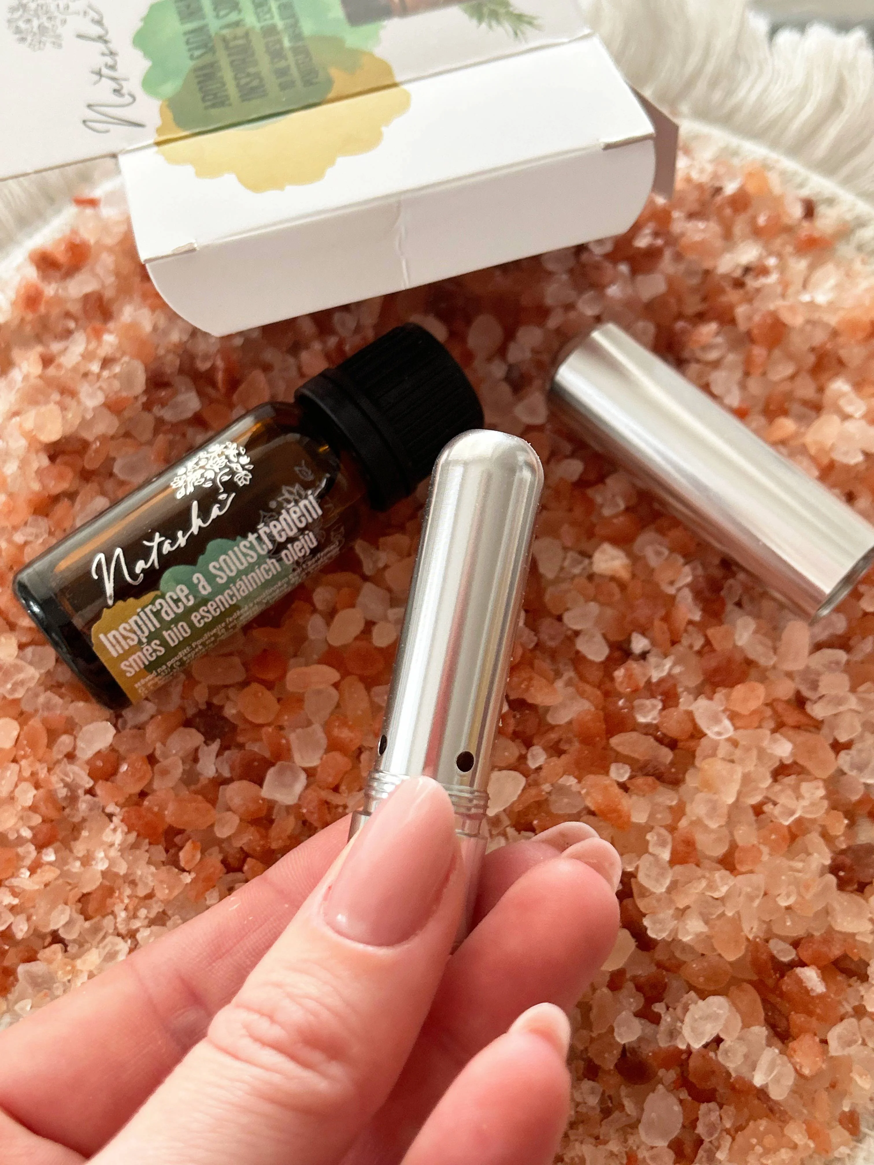 Natasha Kit de aromaterapia com inalador - Inspiração e concentração - alecrim e limão estimulantes