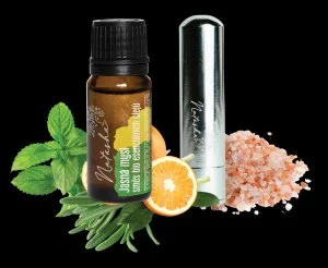 Natasha Conjunto aromático com inalador - Mente clara - laranja fresca, hortelã-pimenta e alecrim