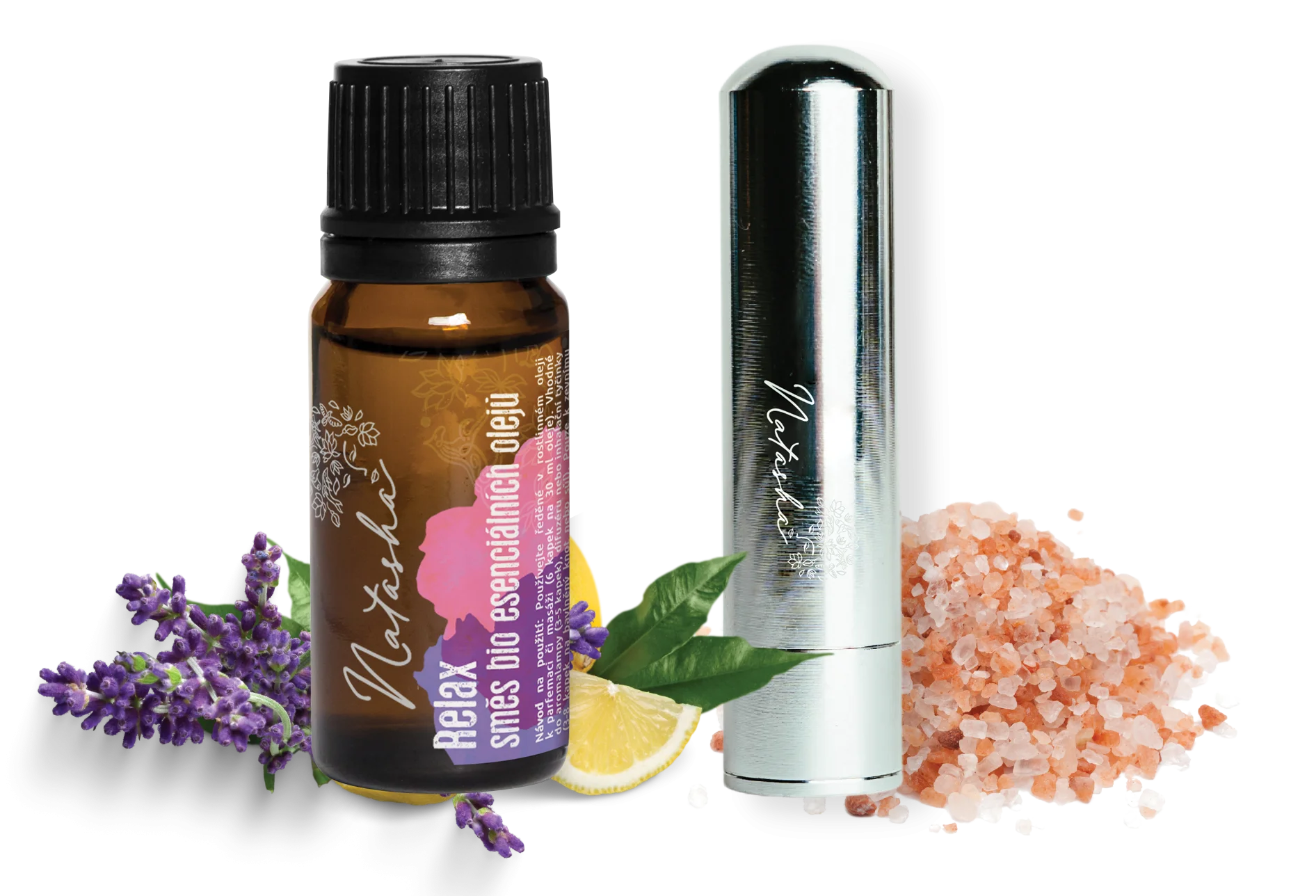 Natasha Conjunto de aromaterapia com inalador - Relax - lavanda e limão calmantes
