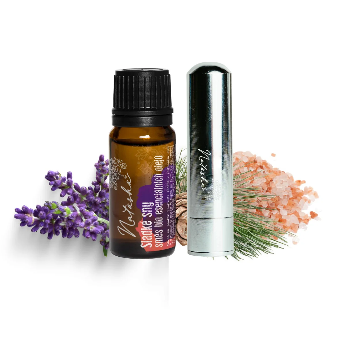 Natasha Kit de aromaterapia com inalador - Doces Sonhos - aroma calmante de lavanda e cedro