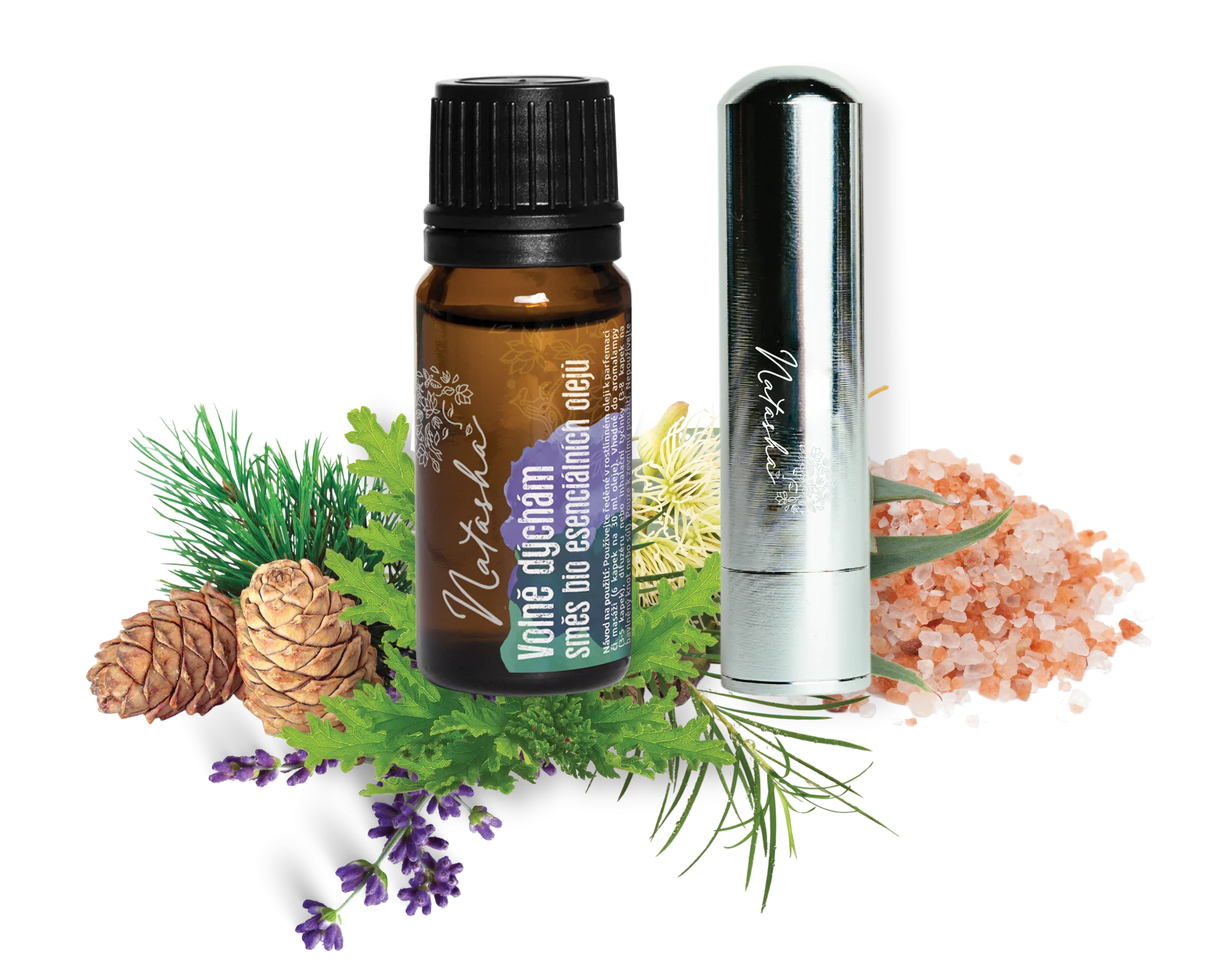 Natasha Kit de aromaterapia com inalador - Respiro livremente - ajuda para o nariz entupido