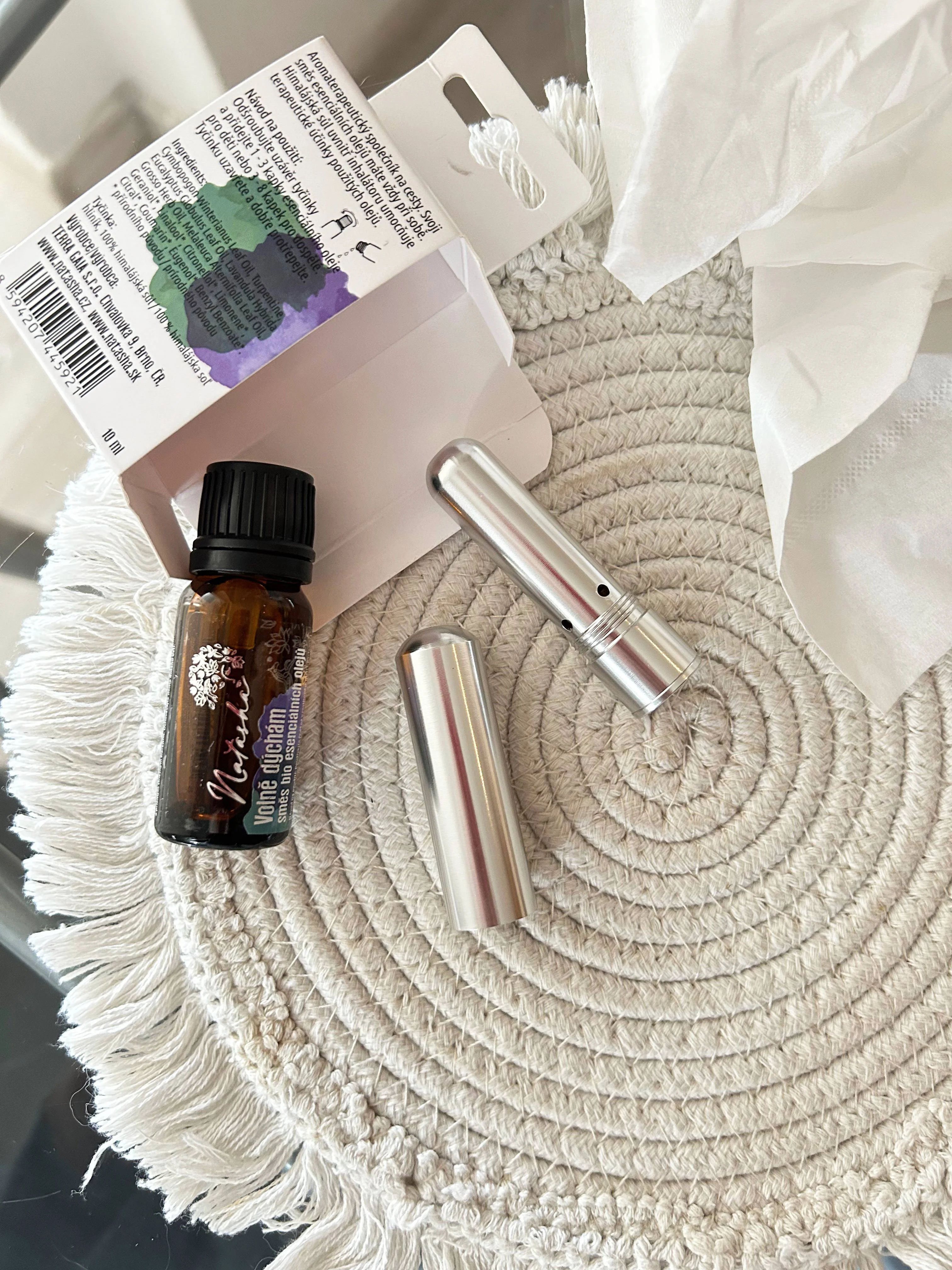 Natasha Kit de aromaterapia com inalador - Respiro livremente - ajuda para o nariz entupido