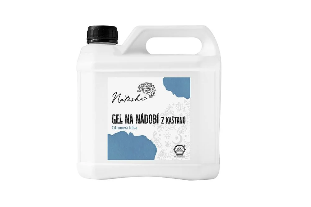 Natasha Gel para lavar louça de castanhas Capim-limão 500 ml - combate a gordura e é suave para a pele