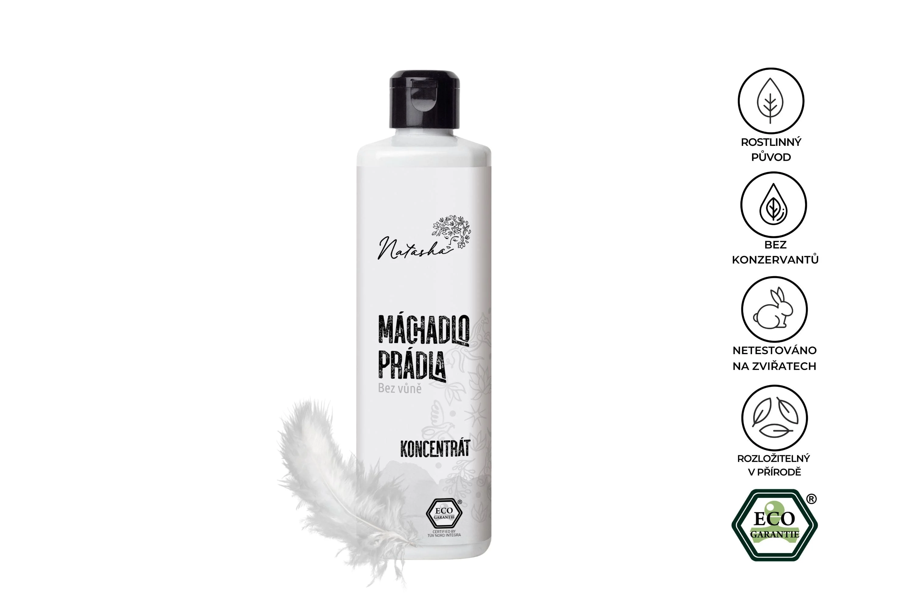 Natasha Aditivo de enxaguamento para roupa sem perfume - concentrado 500 ml - protege a roupa e a sua pele
