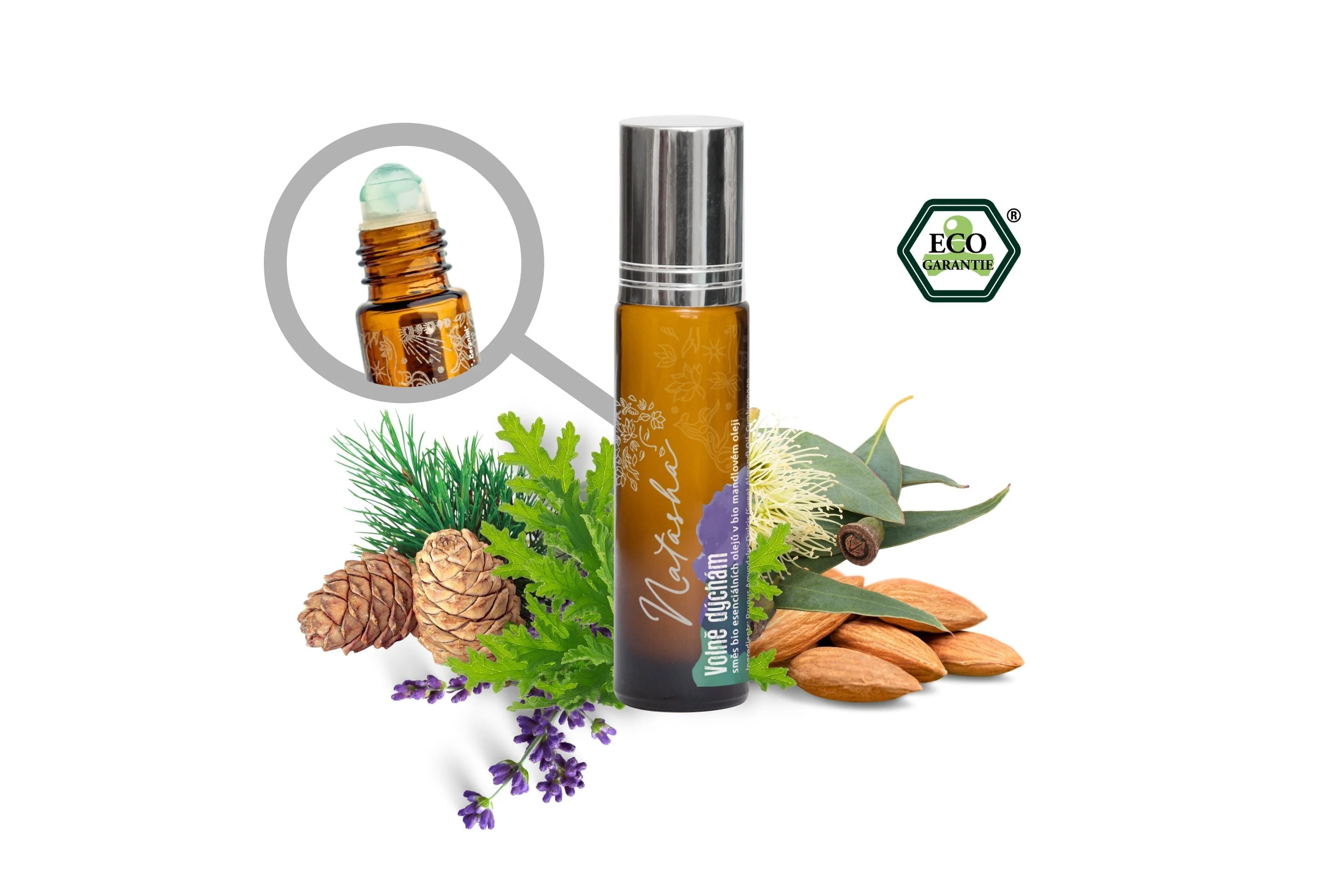 Natasha Roll-on Mistura de óleos essenciais - Respiro livremente (10 ml) - revigorante fresco de primavera