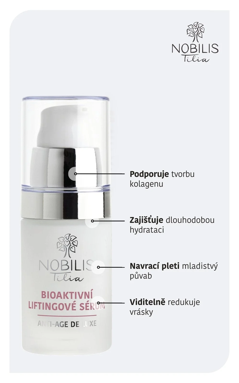 Nobilis Tilia Sérum lifting bioativo (15 ml) - para pele madura e manchas pigmentares