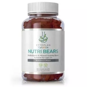 Cytoplan Nutri Bears - ursinhos de goma, multivitaminas para crianças, morango 90 unidades
