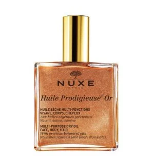 Nuxe Huile Prodigieuse Or óleo seco multifuncional cintilante para rosto, corpo e cabelo