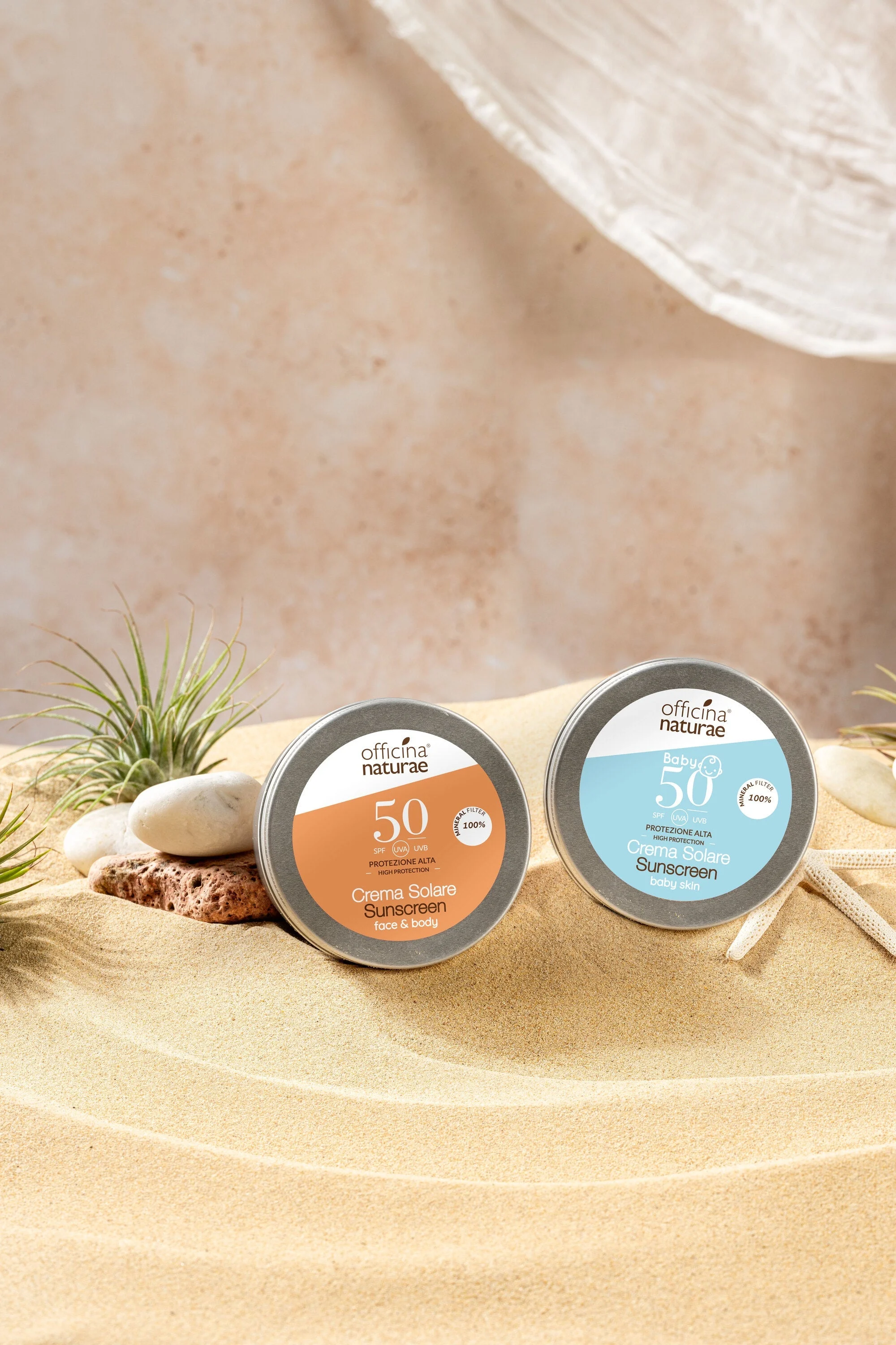 Officina Naturae Creme solar para crianças e pele sensível SPF 50 em lata (75 ml) - sem perfume