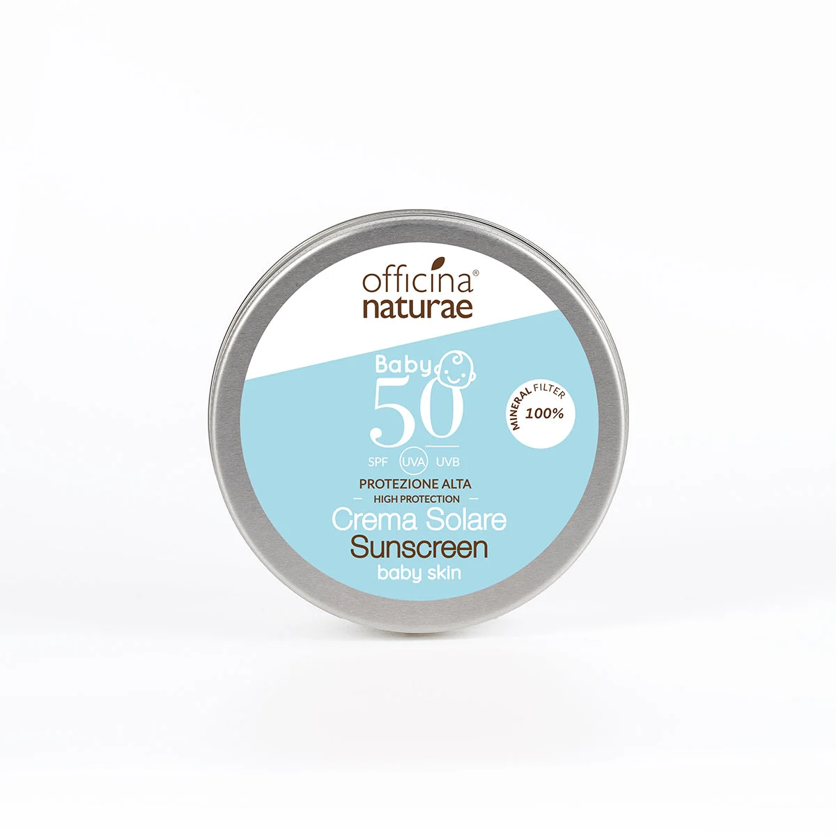 Officina Naturae Creme solar para crianças e pele sensível SPF 50 em lata (75 ml) - sem perfume