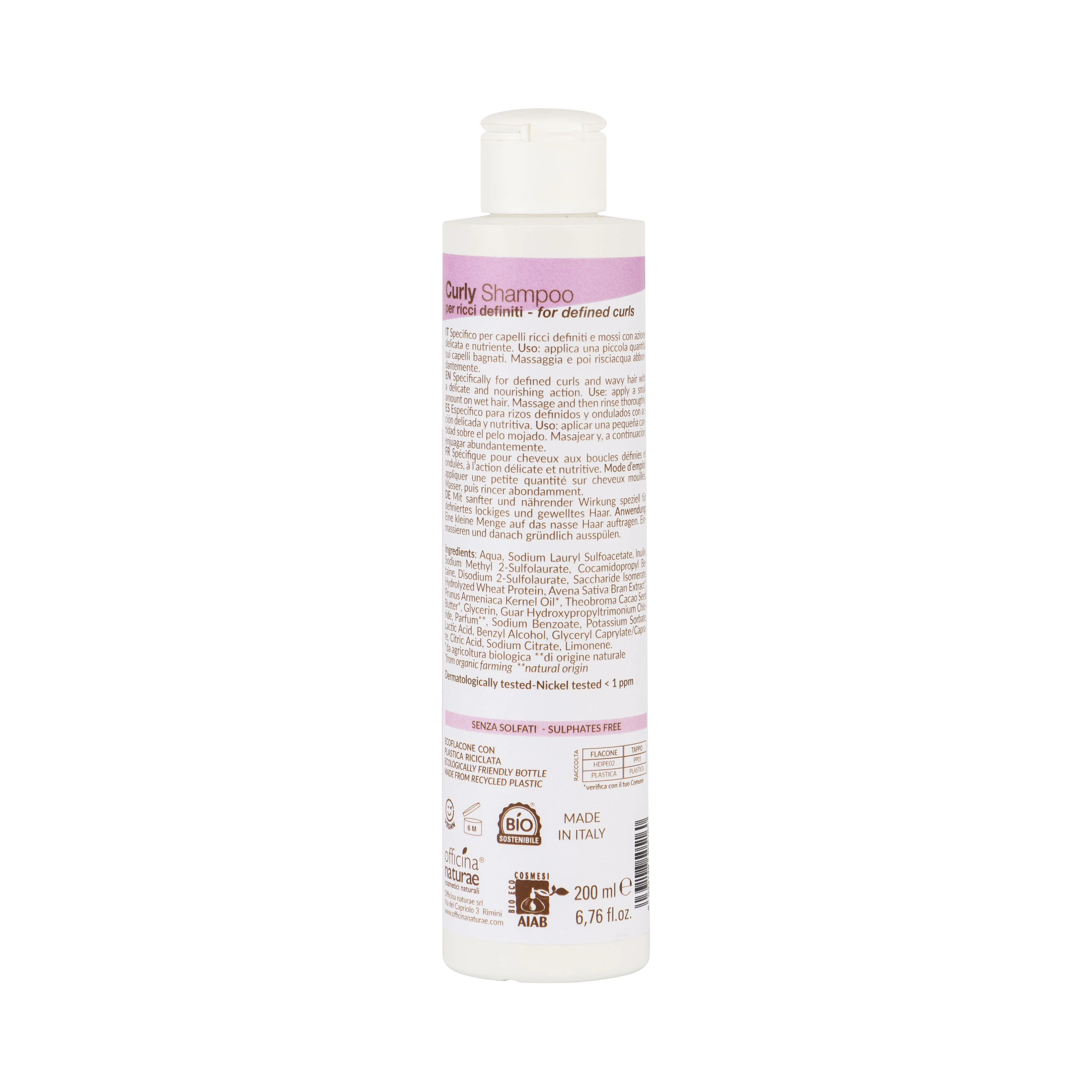 Officina Naturae Champô de tratamento para caracóis macios e definidos (200 ml) - define e suaviza os seus caracóis