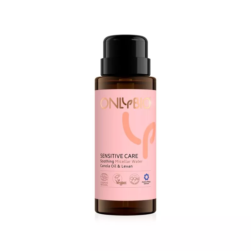 OnlyBio Água micelar calmante para pele sensível Sensitive Care (300 ml) - com óleo de cânhamo e lavanda
