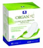 Organyc Almofadas nocturnas com asas Pesadas (10 pcs) - 100% algodão biológico, 4 gotas