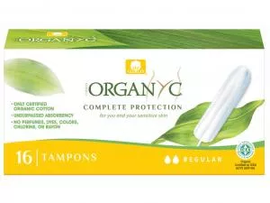 Organyc Tampões Regular (16 pcs) - 100% algodão orgânico, 2 gotas