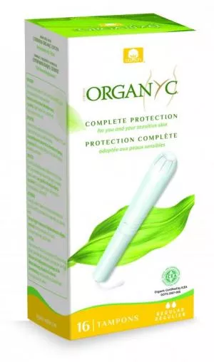 Organyc Tampões com aplicador Regular (16 pcs) - 100% bio-algodão, 2 gotas