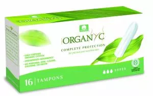 Organyc Super Tampões (16 pcs) - 100% algodão orgânico, 3 gotas