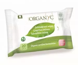 Organyc Toalhetes húmidos BIO para higiene íntima (20 pcs) - 100% algodão orgânico