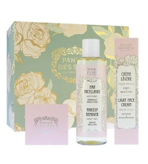 Panier Des Sens Radiant Peony conjunto de presente creme facial leve 40 ml + creme facial nutritivo 50 ml + água micelar