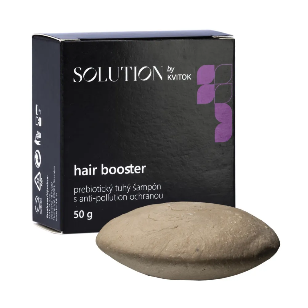 Kvitok Champô sólido prebiótico com protecção anti-poluição Hair Booster - 50 g