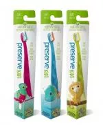 Preserve Escova de dentes para crianças (macia) - verde - feita de copos de iogurte reciclados