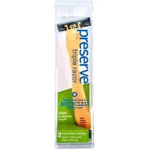 Preserve Máquina de barbear tripla (incl. 2 cabeças) - roxo escuro - com 3 lâminas, feitas de plástico reciclado