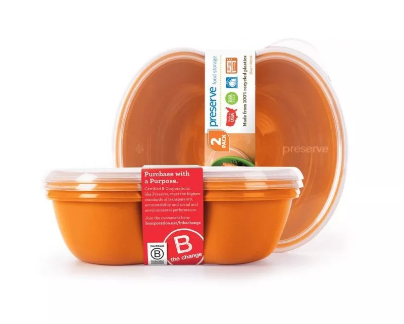 Preserve Caixa de lanche (2 pcs) - laranja - feita de plástico 100% reciclado