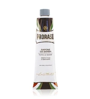 PRORASO Blue sabão de barbear com efeito hidratante em tubo
