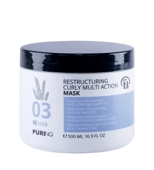 PURING 03 Rehab Restructuring Curly Multi Action Mask máscara hidratante intensiva para cabelos encaracolados, ondulados e frisados
