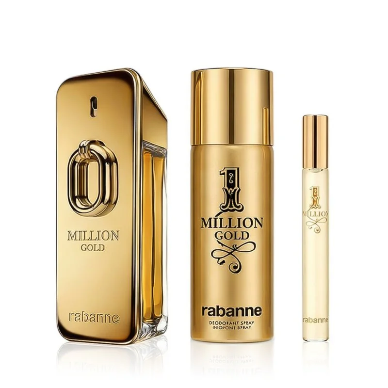 Million Gold Intense 100 ml + EDT MINI 1 Milion 10 ml + DEO em spray água de perfume para homens 150 ml