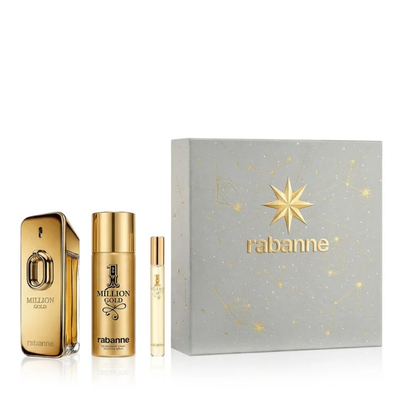 Million Gold Intense 100 ml + EDT MINI 1 Milion 10 ml + DEO em spray água de perfume para homens 150 ml