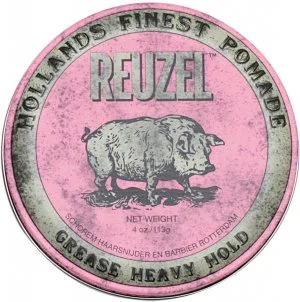 REUZEL Styling Pink Pomade Grease Heavy Hold pomada para cabelo com fixação média e brilho 113 g para homens
