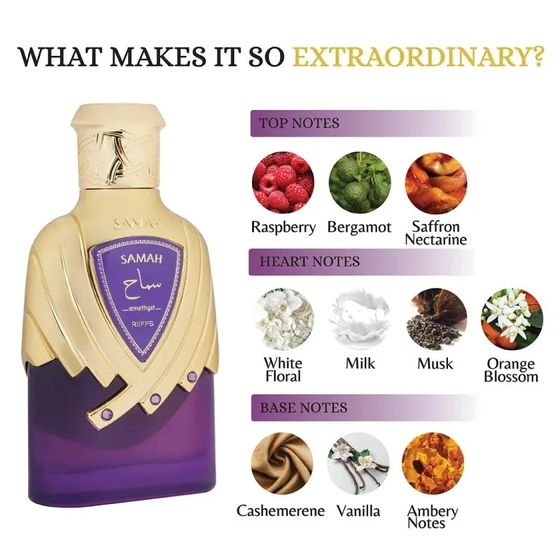 Samah Amethyst Purple Extrato de Perfume Feminino 100 ml