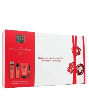 Rituals The Ritual of Ayurveda conjunto de oferta gel de duche 50 ml + óleo de duche 75 ml + creme corporal 70 ml + bruma corporal