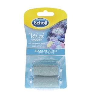 Scholl Velvet Smooth cabeças de substituição com minerais marinhos, aspereza média, 2 un.