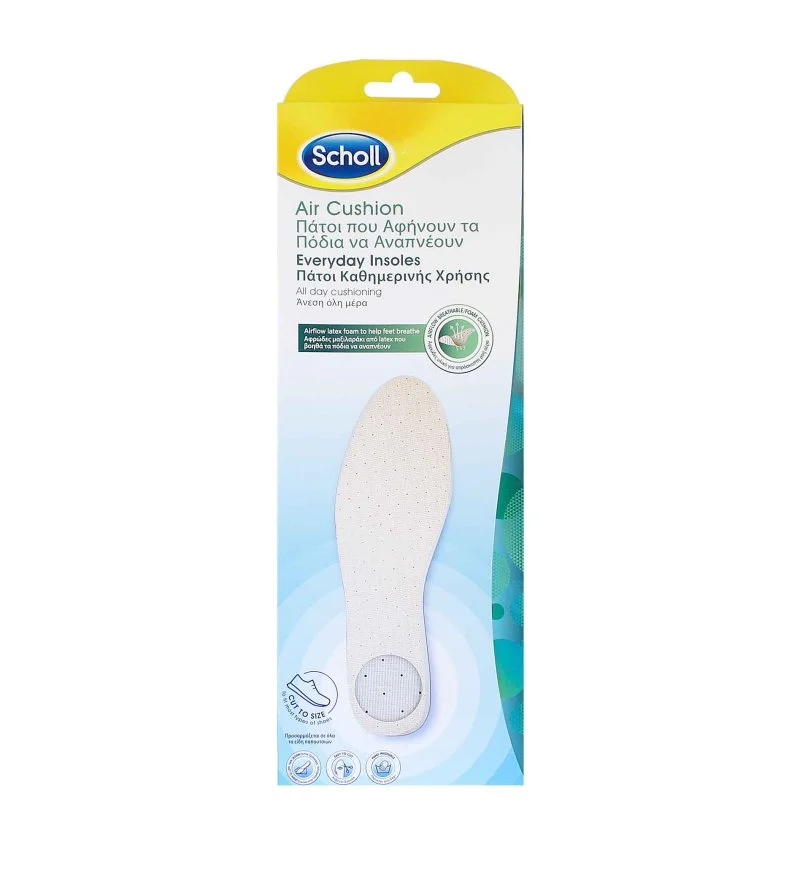 Air Cushion Everyday Insoles palmilhas com espuma de látex Airflow 1 par