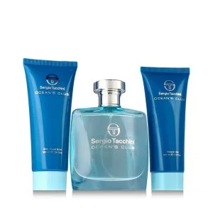 Sergio Tacchini Ocean's Club Eau de Toilette para homens 100 ml + Bálsamo Pós-Barba 100 ml + Gel de Banho