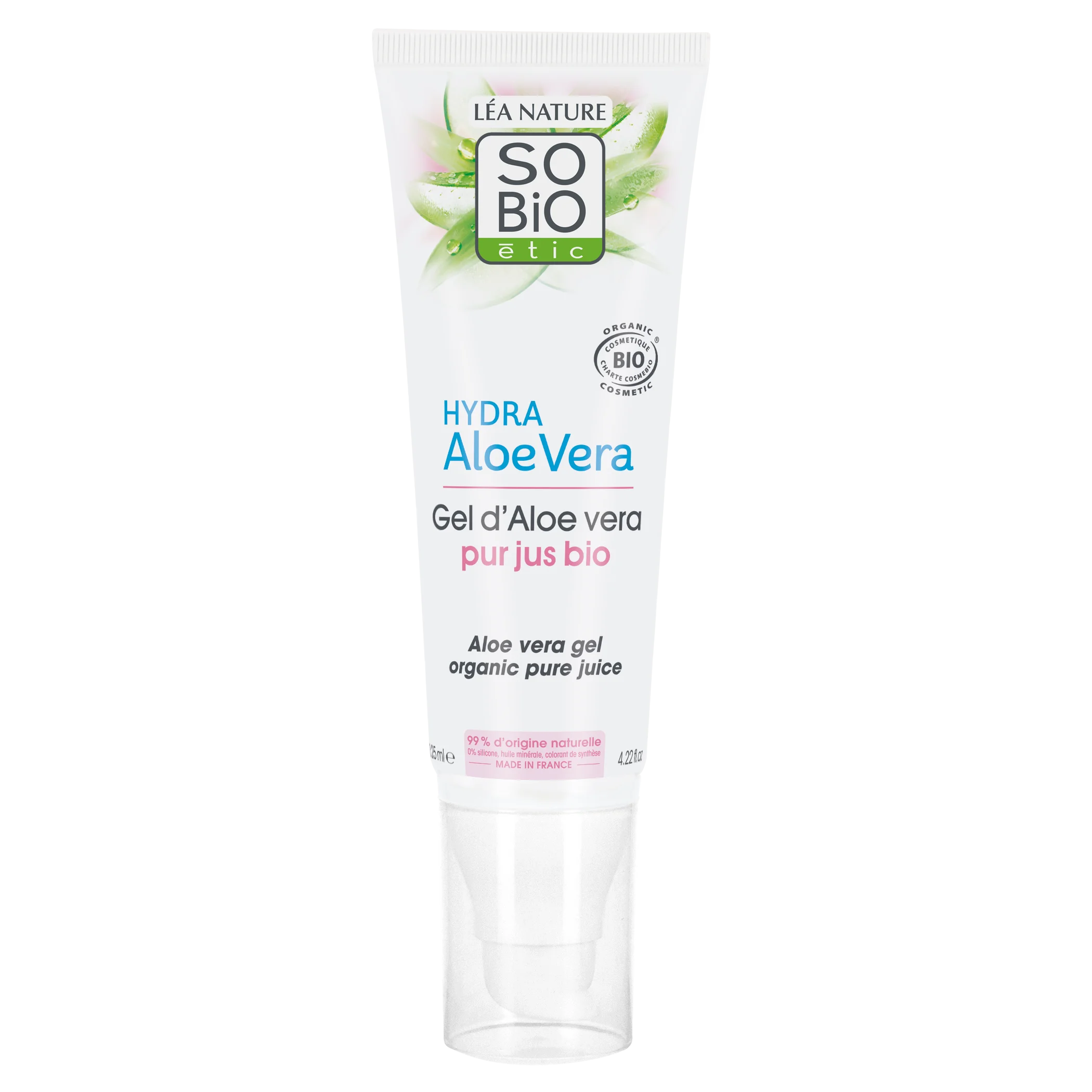 SO’BiO étic Gel de aloe vera - hipoalergénico BIO (125 ml) - hidratação intensiva e efeito calmante para a pele