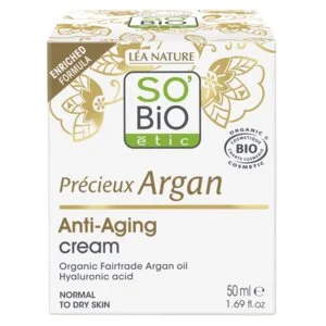SO’BiO étic Creme de dia BIO Anti-age Precieux Argan (50 ml) - hidrata, firma e ilumina a pele