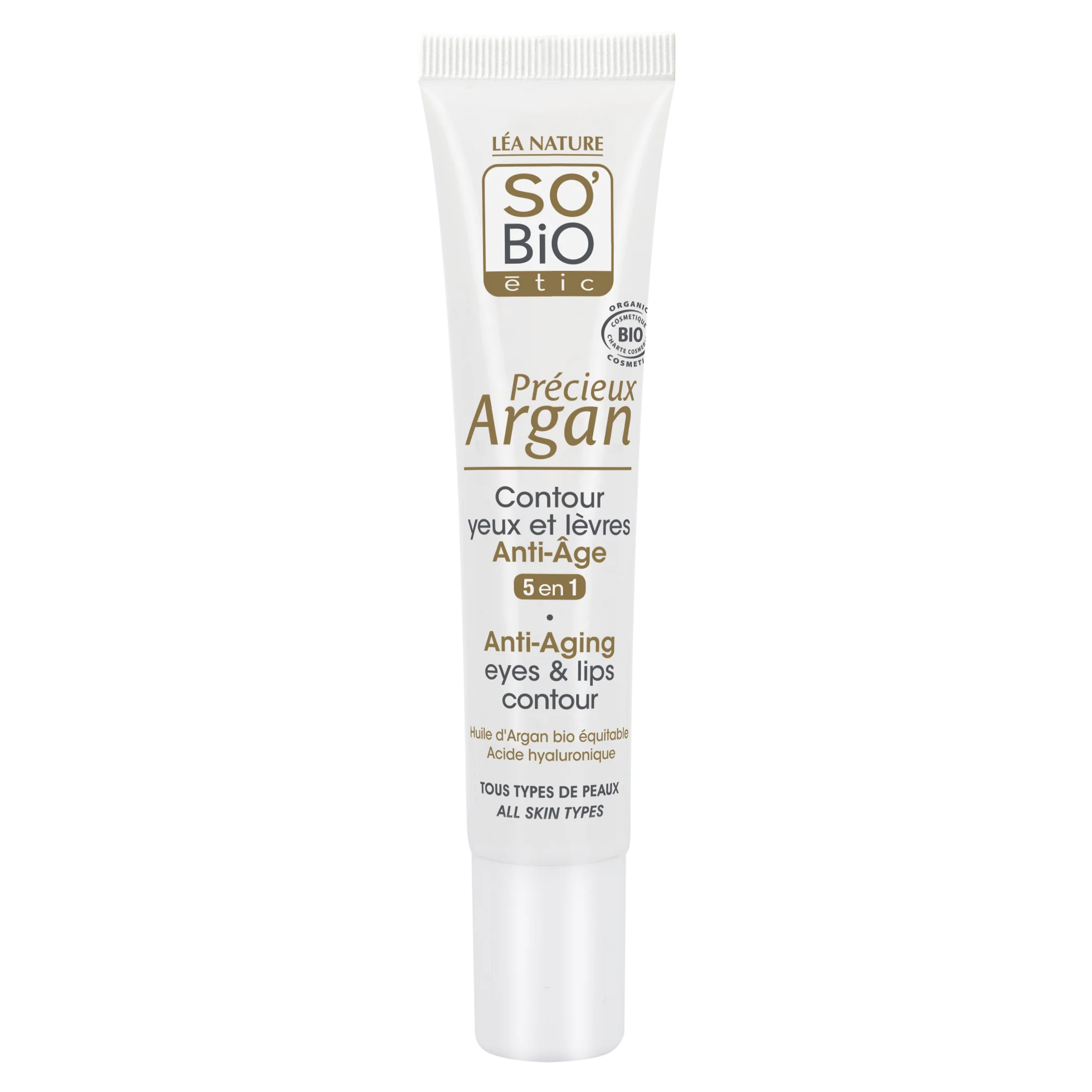SO’BiO étic Anti-Age Precieux Argan Creme para o contorno dos olhos e lábios BIO (15 ml) - ideal para pele madura
