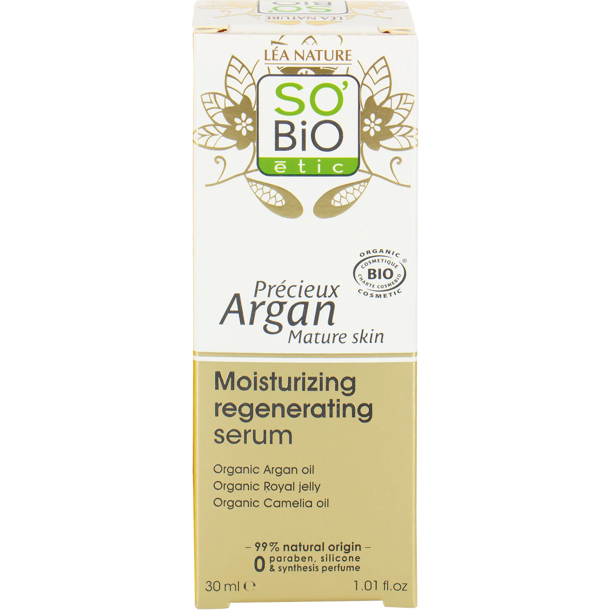 SO’BiO étic Anti-Age Precieux Argan Sérum hidratante e regenerador GOLD BIO (30 ml) - com ácido hialurónico